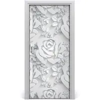 Tulup Deursticker - Rozen Deurposter - 95 cm x 205 cm - Blauw Deursticker - Moderne Deur Sticker - Deursticker voor de Keuken - Deur plakfolie
