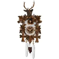 Engstler - 522/5/28_Q - Koekoeksklok - Kwarts - Notenhout - 30 cm