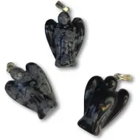 Ruben Robijn Engelen hanger 20 mm Obsidiaan Sneeuwvlok