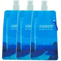 Allspares Waterfles 0.65L Squeezable Pouch (3 stuks) – Herbruikbare Drinkflessen voor Kamperen, Wandelen, Outdoor & Noodsituaties