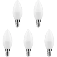 Technik LED Kaarslamp C35 E14 Mat - 4.9W 470lm 6000K - Koudwit - Vervangt 40W - 5 stuks