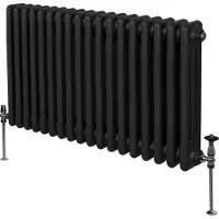 Monster Traditionele radiator met 3 kolommen - 600 x 832 mm - Zwart