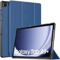 Ntech Tablet Hoes Geschikt voor Samsung Galaxy Tab A9 Plus / A11 Plus hoes Trifold Bookcase - Donker Blauw