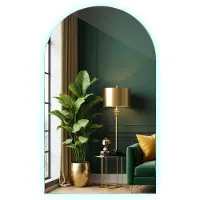 Tulup Spiegel – Niereguliere Spiegel 45x80 cm – Decoratieve Wandspiegel – Modern Design – Koud Licht 6000 K – LED Spiegel