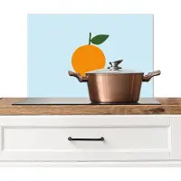 KitchenYeah Spatscherm keuken 60x40 cm - Kookplaat achterwand Fruit - Sinaasappel - Oranje - Muurbeschermer - Spatwand fornuis - Hoogwaardig aluminium
