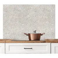 KitchenYeah Spatscherm keuken 120x80 cm - Kookplaat achterwand Tegels - Grijs - Design - Muurbeschermer - Spatwand fornuis - Hoogwaardig aluminium