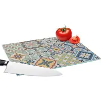 KitchenYeah Glazen Snijplank - 28x20 - Vintage - Bloemen - Design - Figuren - Snijplanken Glas