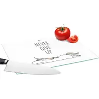 KitchenYeah Glazen Snijplank - 28x20 - Unicorn - Kinderen - Quotes - Never give up - Meisjes - Snijplanken Glas