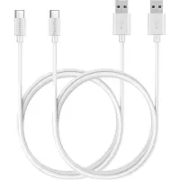 Phonillico 2x USB C naar USB A Kabel Wit - 2 meter - Oplaadkabel voor Huawei MATE 30 / MATE 30 PRO / MATE 20 / MATE 20 LITE / MATE 20 PRO