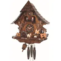 Engstler - 4775_MT - Koekoeksklok - 1-daags kettinguurwerk - Notenhout - met muziek met dansend paar - 35 cm