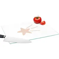 KitchenYeah Glazen Snijplank - 39x28 - Vallende ster - Pastel - Kinderen - Roze - Kids - Snijplanken Glas