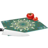 KitchenYeah Glazen Snijplank - 28x20 - Mandala - Patronen - Zen - Snijplanken Glas