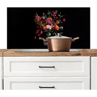 KitchenYeah Spatscherm keuken 100x50 cm - Kookplaat achterwand Boeket - Veldbloemen - Vaas - Muurbeschermer - Spatwand fornuis - Hoogwaardig aluminium