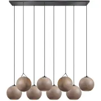 Expo Trading ETH Orb Hanglamp balk zwart L130xB30xH2.5cm 8xE27 zonder glas