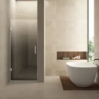 Wiesbaden Glas voor nisdeur links less 80x200 cm 8 mm nano spiegelrook- naar helder glas