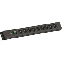 Bachmann CONNECTUS 9xCEE7/3, 1xschakelaar 2,0 m CEE7/7 zwart