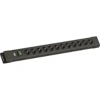 Bachmann CONNECTUS 12xCEE7/3, 1xschakelaar 2,0 m CEE7/7 zwart