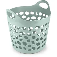 PlasticForte Flexibele wasmand/opbergmand - rond - groen - 35 liter - D40 x H39 cm