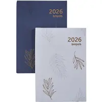 Brepols agenda 2026 - DELTA [0.834] - TROPICAL FLOWERS - 1 week op 2 pagina's - Weekoverzicht - Donker blauw - 8.1 x 12 cm