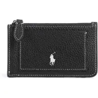 Ralph Lauren Dames Leren kaarthouder Polo Play zwart (OSFA), Casual, Leer 427949872010