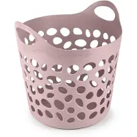 PlasticForte Flexibele wasmand/opbergmand - rond - roze - 35 liter - D40 x H39 cm
