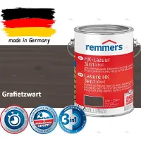 Remmers HK Lazuur 3-in-1 [plus] Grafietzwart - Premium Houtbeits voor Buiten | Transparant, Sneldrogend, Oplosmiddelarm | 2,5Liter