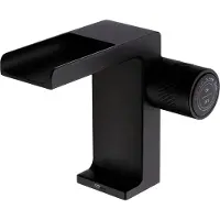 EcoRain 30% Waterbesparende Wastafelkraan met Waterval George - van Messing en Keramische schijven - Universele Aansluiting - Anti-Kras Coating - 5 Jaar Garantie - Zwart
