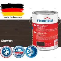 Remmers HK Lazuur 3-in-1 [plus] Gitzwart - Premium Houtbeits voor Buiten | Transparant, Sneldrogend, Oplosmiddelarm | 2,5Liter