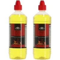Fancy flames Vuurgel/brandgel - 2x - 1 liter - gelhaarden/vuurpotten - binnen en buiten