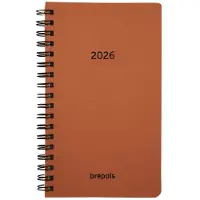 Brepols agenda 2026 - INTERPLAN [0.736] - CALVI - Agenda - 1 week op 2 pagina's - Weekoverzicht - Wire-O - Oranje - 9 x 16 cm