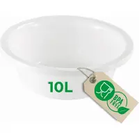 Novaliv Ronde Afwaskom 10L, D40 cm, Wit, BPA-vrij, Vaatwasserbestendig, Ideaal voor Keuken en Camping, Ronde Kom, Grote Plastic Kom, Afwaskom, Plastic Kom, Deegkom