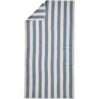 Vertbaudet Personaliseerbare gestreepte badhanddoek TRANSAT, met gerecycled katoen blauw, gestreept