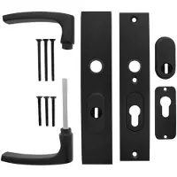 Starx Deurkruk op schild - Zwart - Aluminium - - Deurklink op SKG*** met kerntrekbeveiliging 195x50mm PC55/72 zwart
