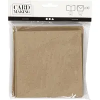 Packlinq Kaarten en enveloppen, afmeting kaart 12,5x12,5 cm, afmeting envelop 13,5x13,5 cm, naturel, 10 set