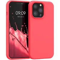 Kwmobile telefoonhoesje geschikt voor Apple iPhone 13 Pro - Hoesje met siliconen coating - Smartphone case in neon koraal
