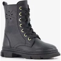Groot leren meisjes veterboots zwart maat 26