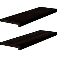 vidaXL Traptreden 2 st 80x30x2 cm massief eikenhout bruin-zwart