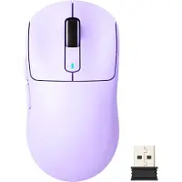 Attack Shark Draadloze Gaming Muis - Bekabeld/2.4G/BT5.4 - Lichtgewicht 49G - PAW3395 - 26000DPI - Lavender