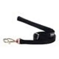 Red Dingo Hondenriem Nylon 15 mm x 180 cm verstelbaar met gevoerd handvat Zwart