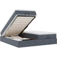 vidaXL Ottoman bed met matrassen 200x200cm fluweel donkergrijs
