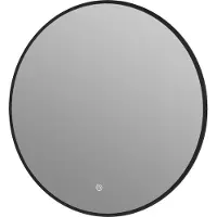 Guido Gusto Ronde badkamerspiegel Mauri mat zwart met verwarming, LED verlichting en touch sensor 100x100cm