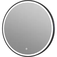 Guido Gusto Ronde badkamerspiegel Levi mat zwart met verwarming, LED verlichting en touch sensor 100x100cm