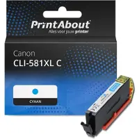PrintAbout Inktcartridge CLI-581XL C Cyaan Hoge capaciteit geschikt voor Canon