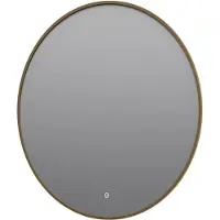 Guido Gusto Ronde badkamerspiegel Mauri copper met verwarming, LED verlichting en touch sensor 60x60cm