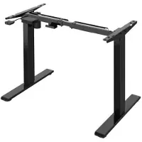 Furniture Legs Europe Hoogwaardig zit-sta bureau zwart gepoedercoat elektrisch verstelbaar van 71 tot 120 cm