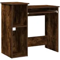 vidaXL Bureau met schappen 84x40x78 cm bewerkt hout gerookt eiken