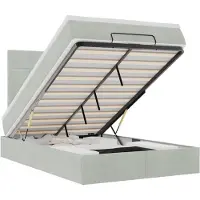 vidaXL Ottoman bed met matrassen 120x200cm fluweel lichtgrijs