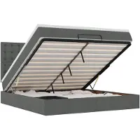 vidaXL Ottoman bed met matras 160x200cm stof donkergrijs