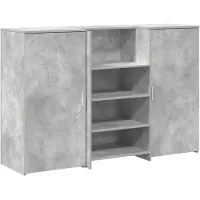 vidaXL Receptiebalie 155x50x103,5 cm bewerkt hout betongrijs