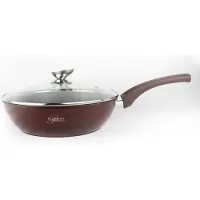 Platinum Hapjespan FDADF28 Burgundy Ø 28cm met Deksel - Voor alle warmtebronnen, ook inductie